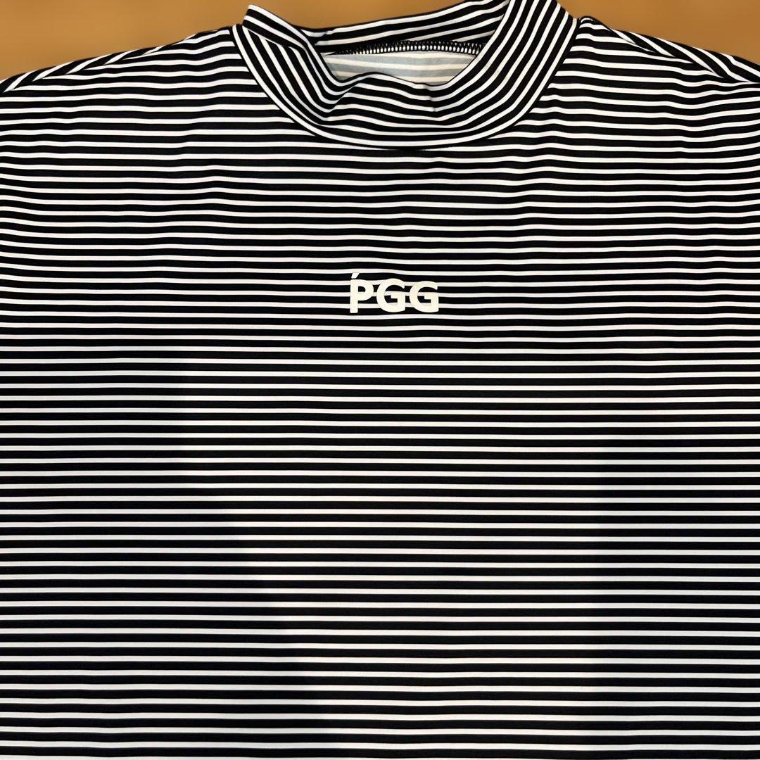 PEARLY GATES ストライプ　モックネックシャツ