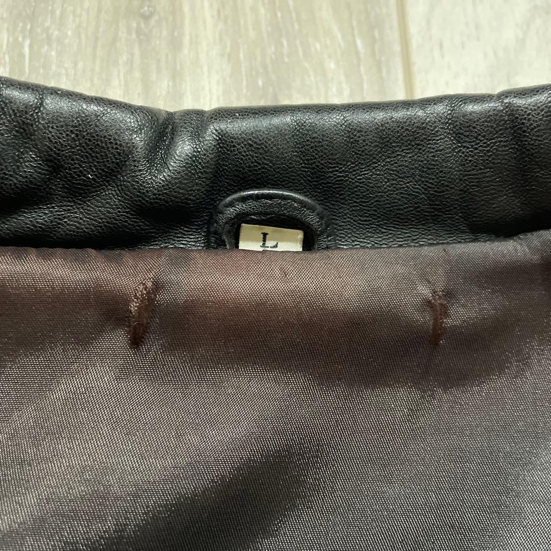 〜90s 短丈 羊革 レザージャケット L ボンバージャケット ラムレザー