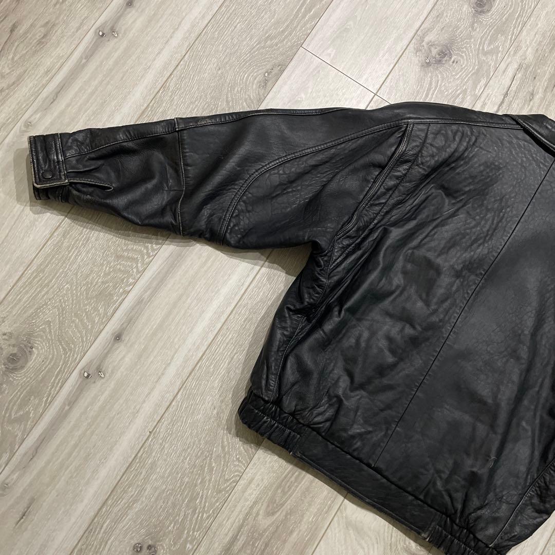 〜90s 短丈 羊革 レザージャケット L ボンバージャケット ラムレザー