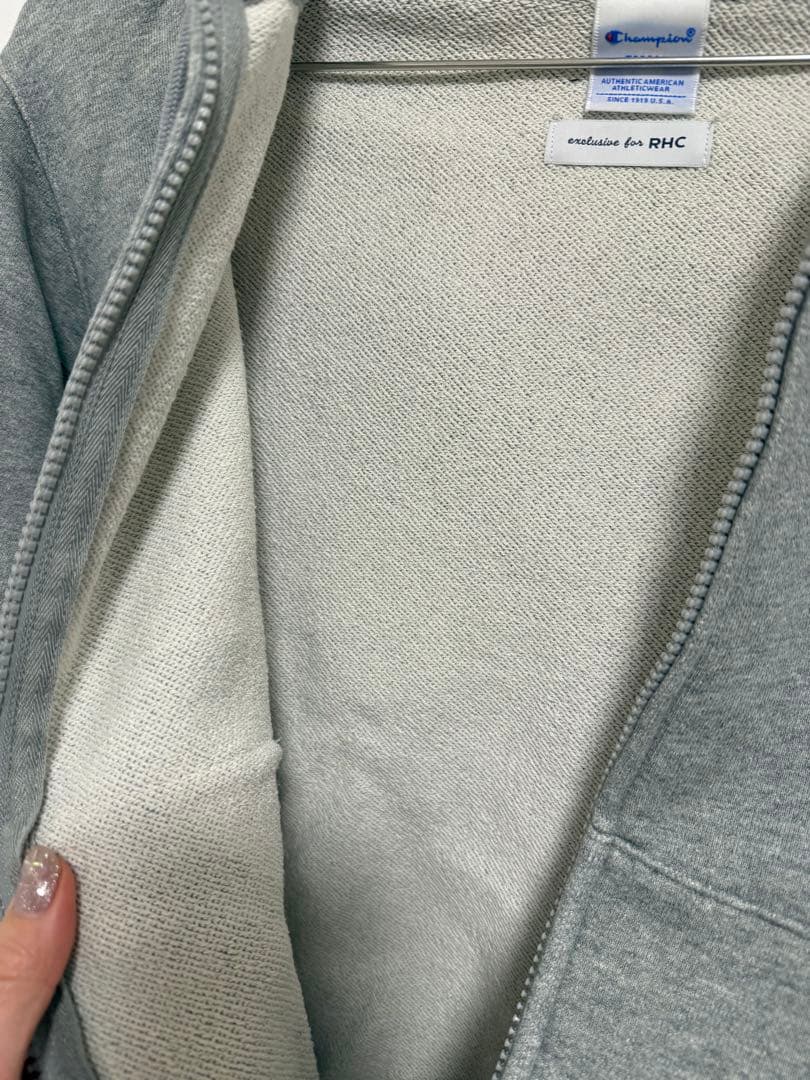 Champion RHCコラボ フルジップフーディ グレー