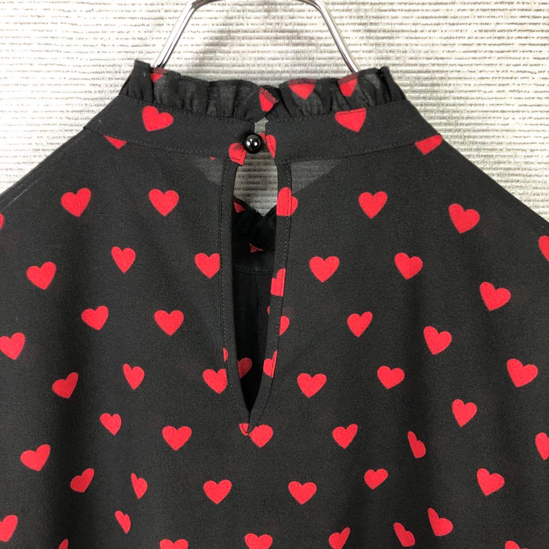 LOULOU WILLOUGHBY プチハートプリントブラウス 2 ブラック