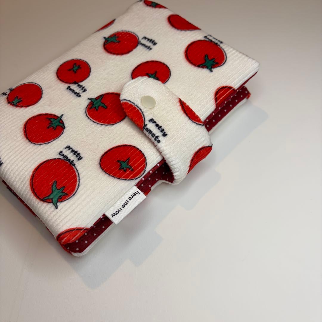 【1点のみ】バインダーカバー　コーデュロイ　トマト　A６　バインダー付