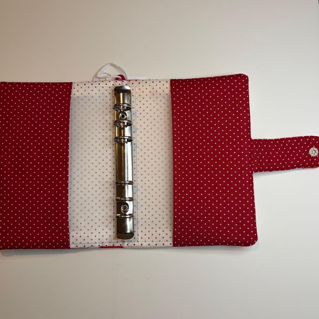 【1点のみ】バインダーカバー　コーデュロイ　トマト　A６　バインダー付