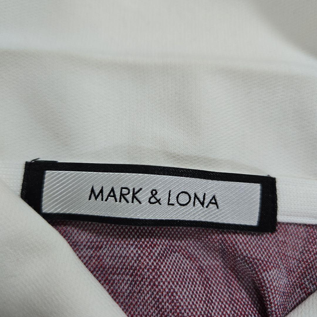 MARK & LONA マークアンドロナ リボンタイ付 総柄 ポロシャツ 金ロゴ