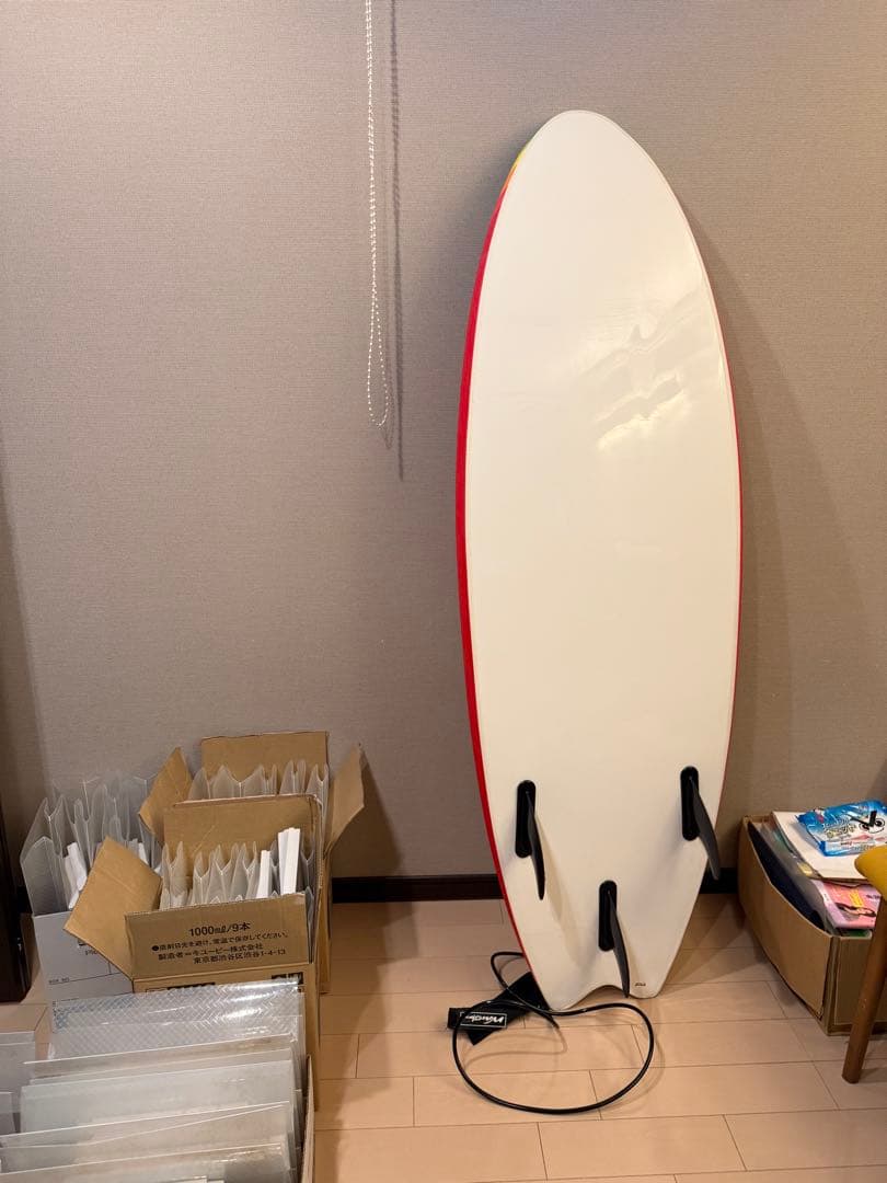 手渡し_初心者向け レインボー サーフボード　スポンジボード