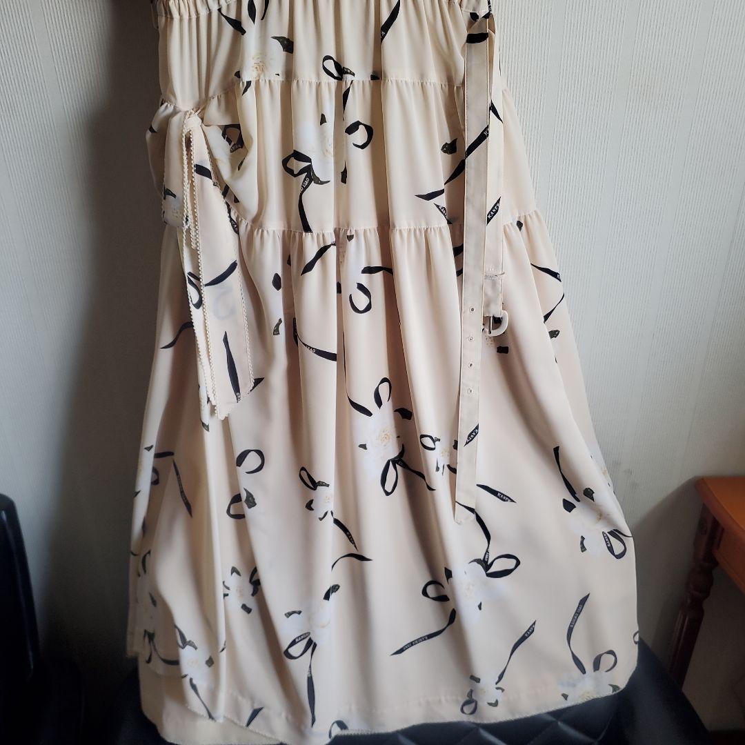 リボン花柄 半袖ワンピース　カネコイサオ　希少品