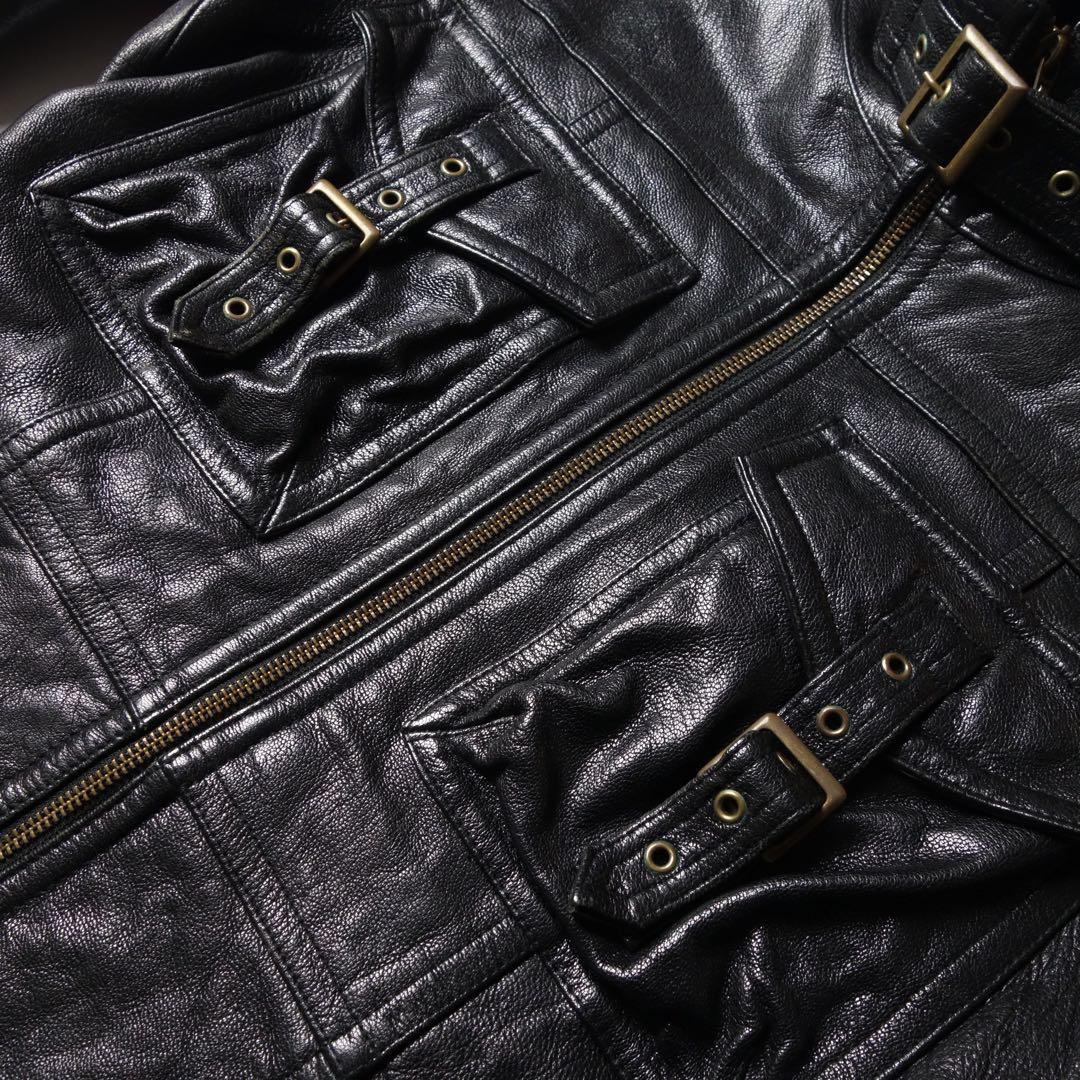 ジャケット・アウター 00s Tornado Mart Fur Leather Riders JKT