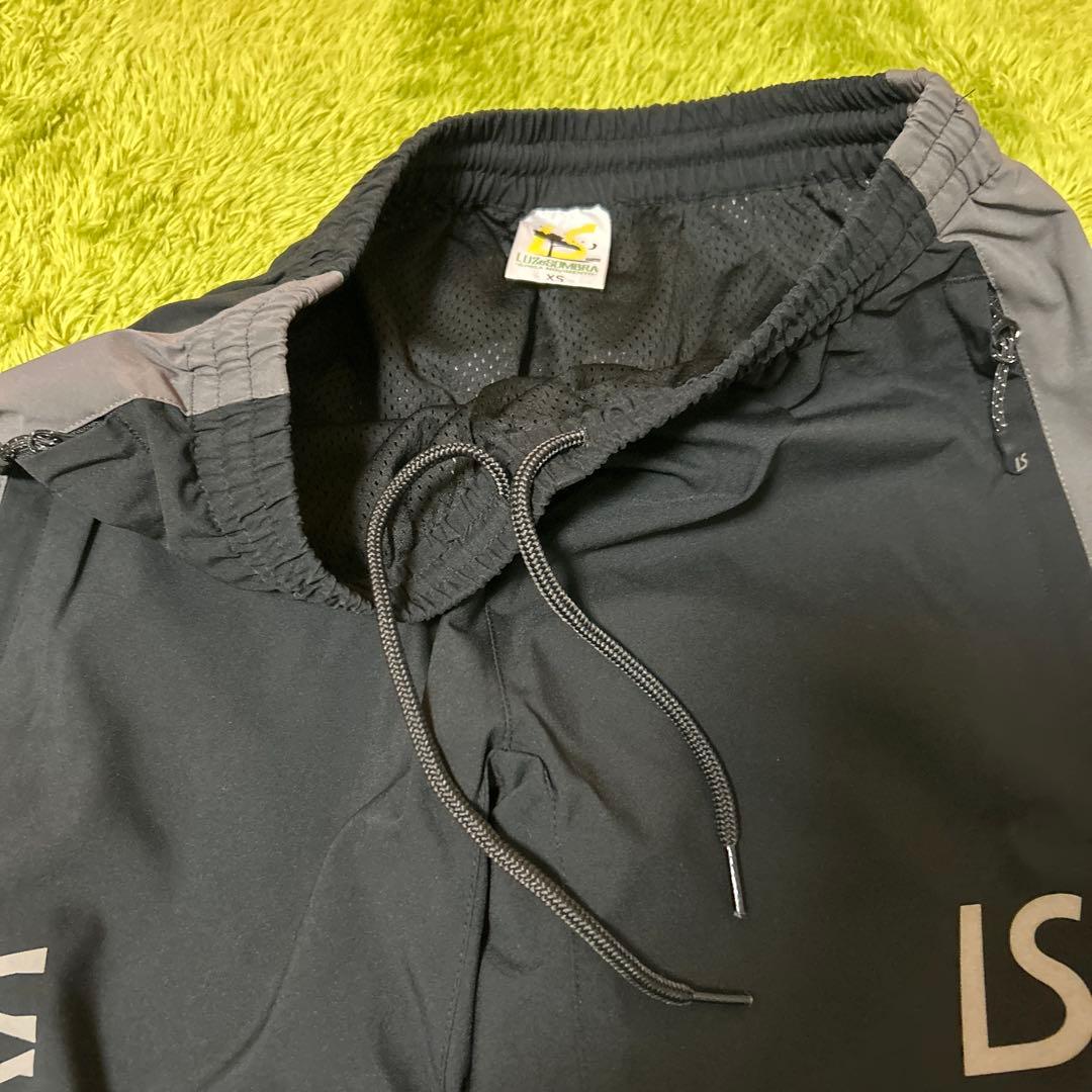 ルースイソンブラ　ストレッチタフタ素材　ロングパンツ　XS 黒×グレー