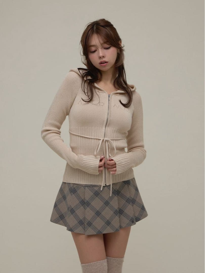 ANDMARY Angel crochet hood tops ベージュ