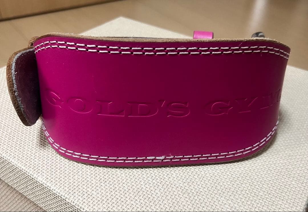 【美品即発送】GOLD'S GYM トレーニング・パワーベルト ピンク