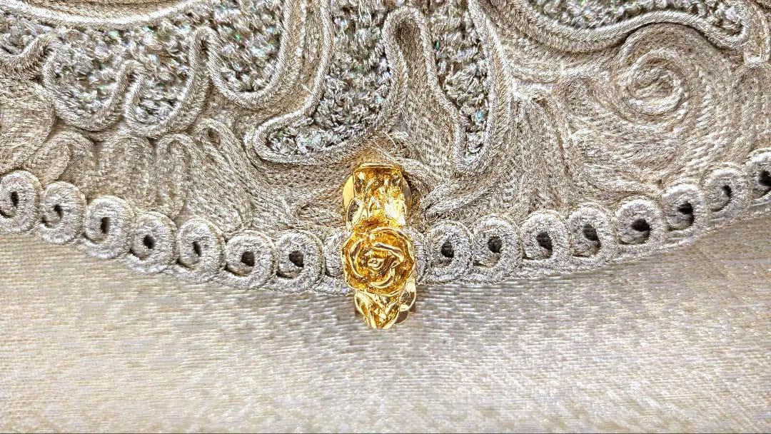 美装 刺繍入りゴールド和装用バッグ