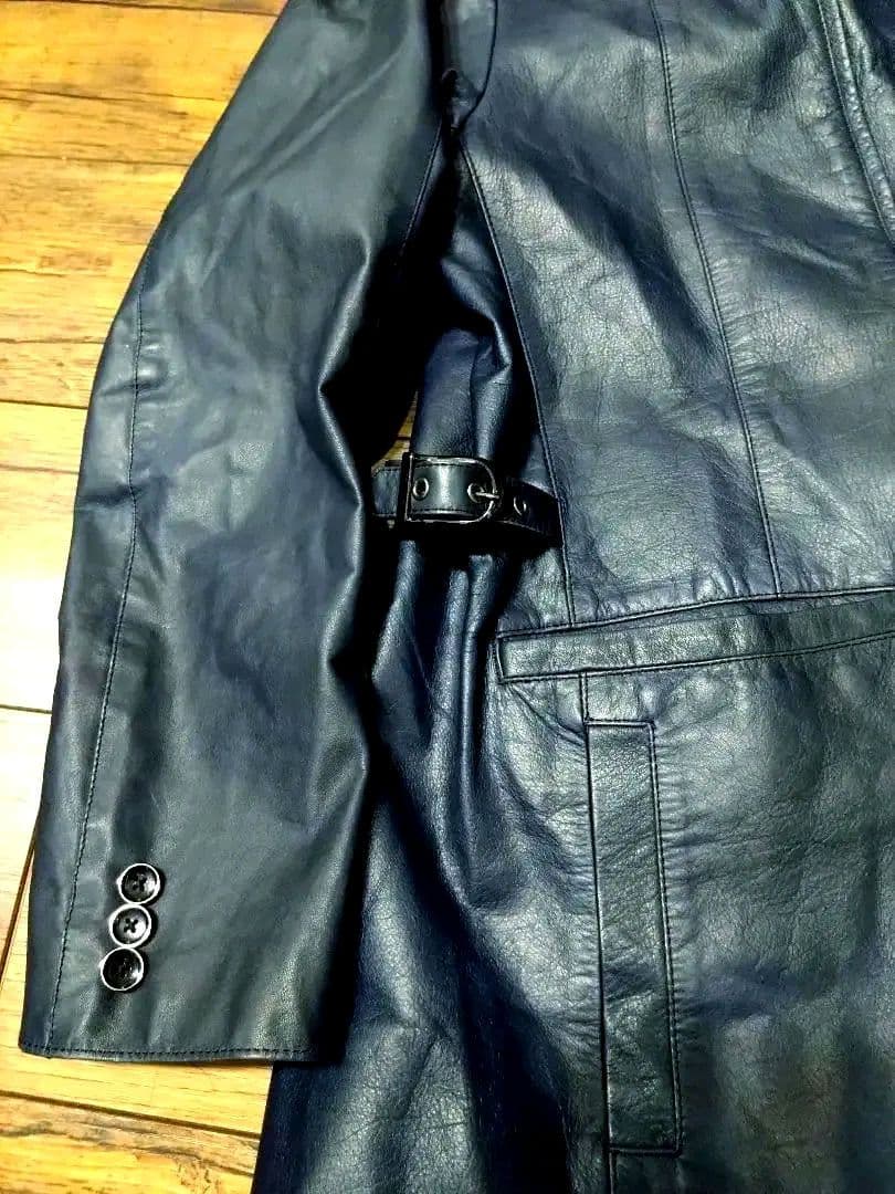 INTERMEZZO ダークネイビー レザー ジャケット