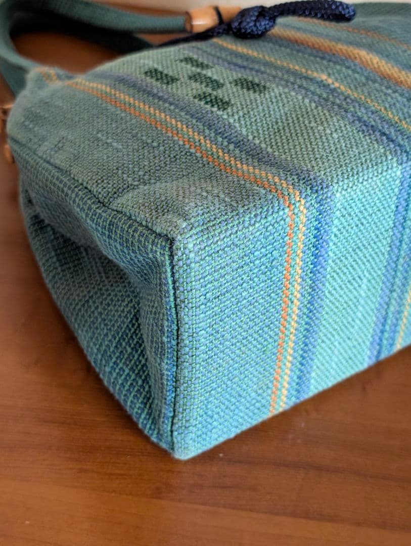 石垣島産手織り八重山みんさー工芸館 あざみ屋 ミンサー織りバッグ