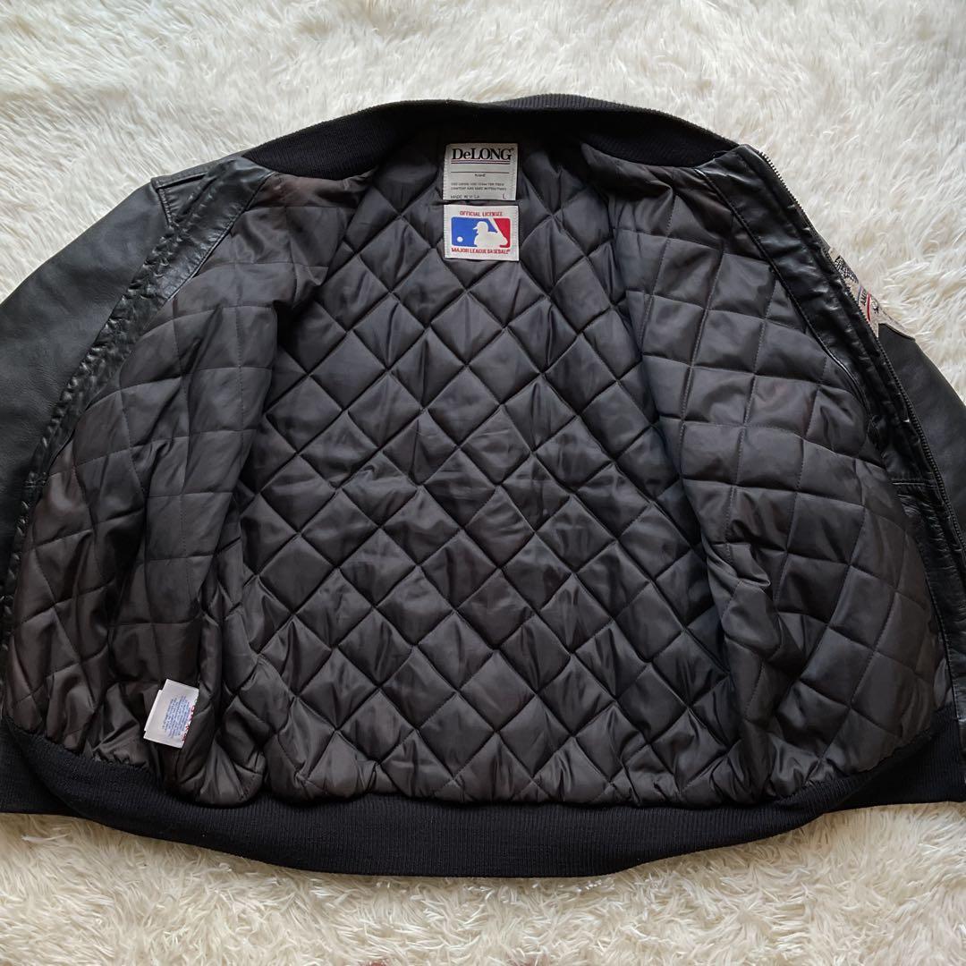 希少✨90's オールレザージャケット　スタジャン　シカゴ　本革　L 革ジャン