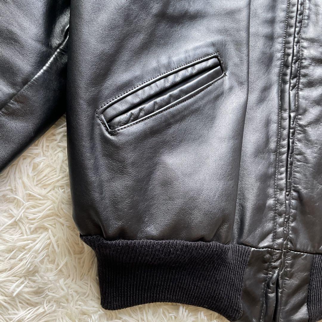 希少✨90's オールレザージャケット　スタジャン　シカゴ　本革　L 革ジャン