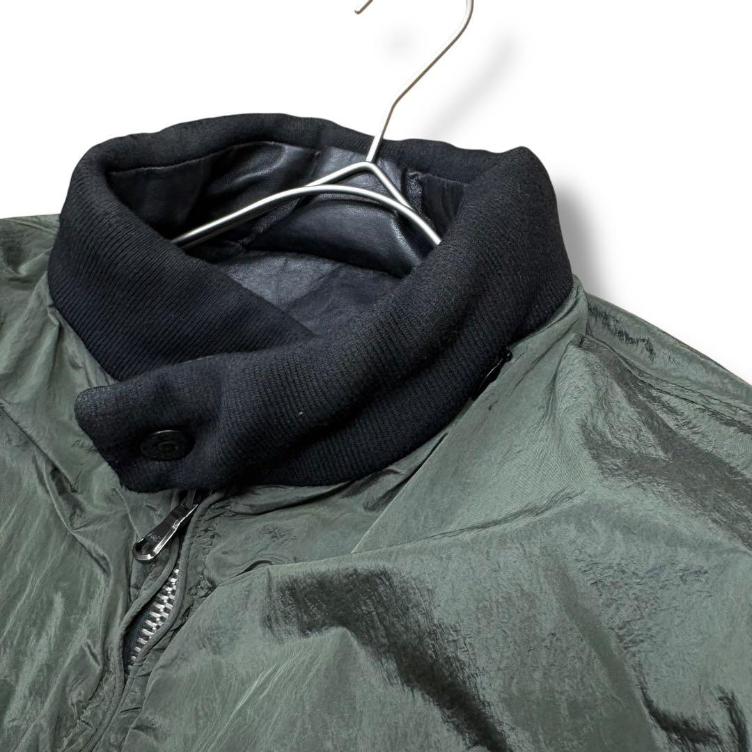 10ss/stone /ナイロンメタル/レザー/リバーシブル黒/緑