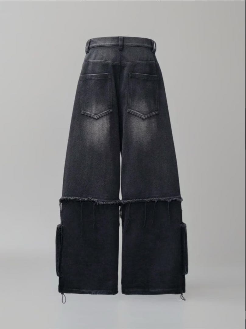 CHIKASHITSU PLUS HIGH レイヤードカーゴデニムパンツ