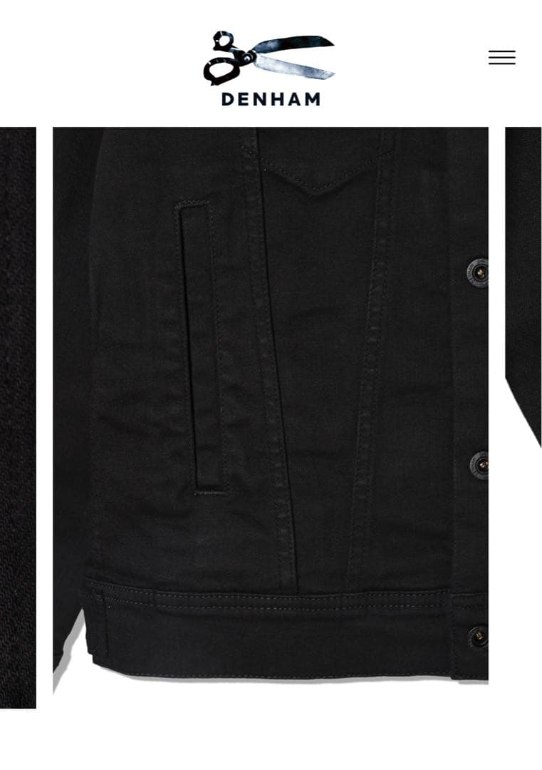 DENHAM AMSTERDAM POCKET BLFM30 ブラックジャケット