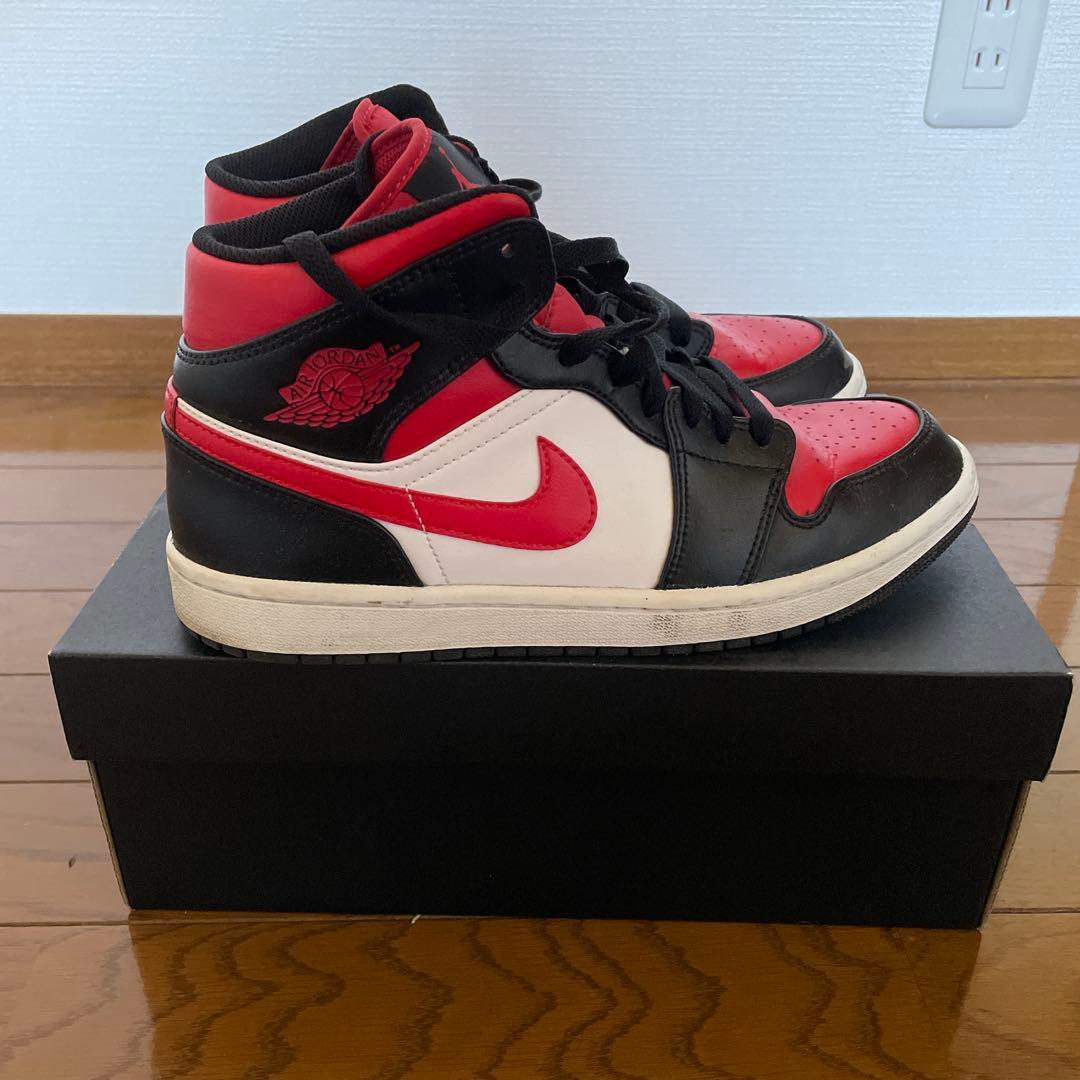 NIKE ナイキ エアジョーダン 1 mid 26.5cm 黒赤白