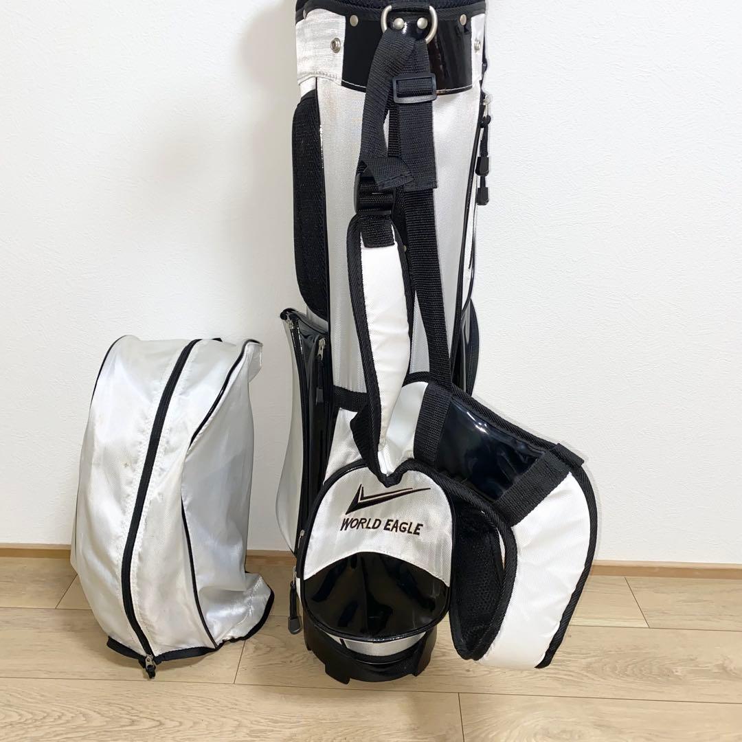 格安☆ワールドイーグル ゴルフクラブ フルセット☆初心者キャディバッグ付／白S右
