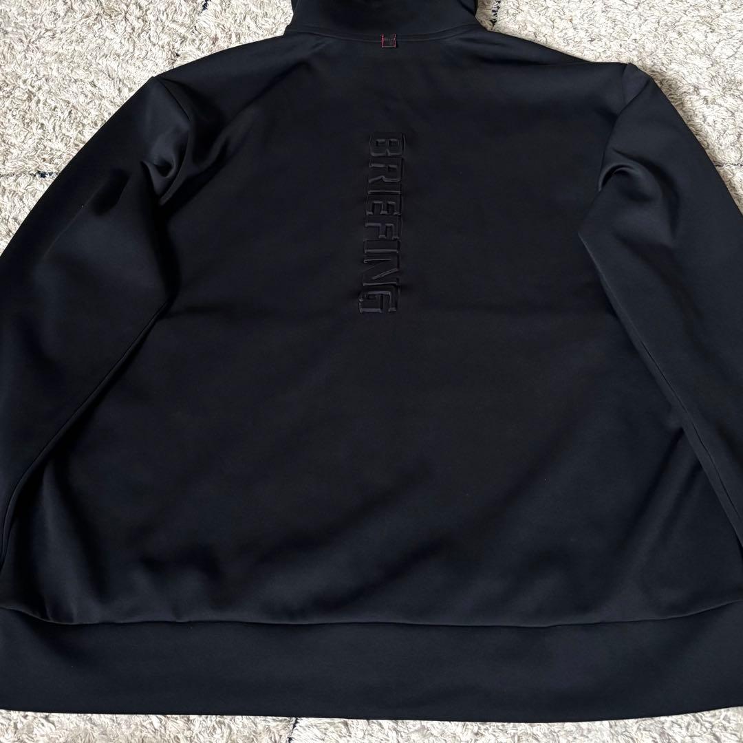 【極美品✨】ブリーフィング　3Dロゴ　XL パーカー　フード　ダブルジップ　黒