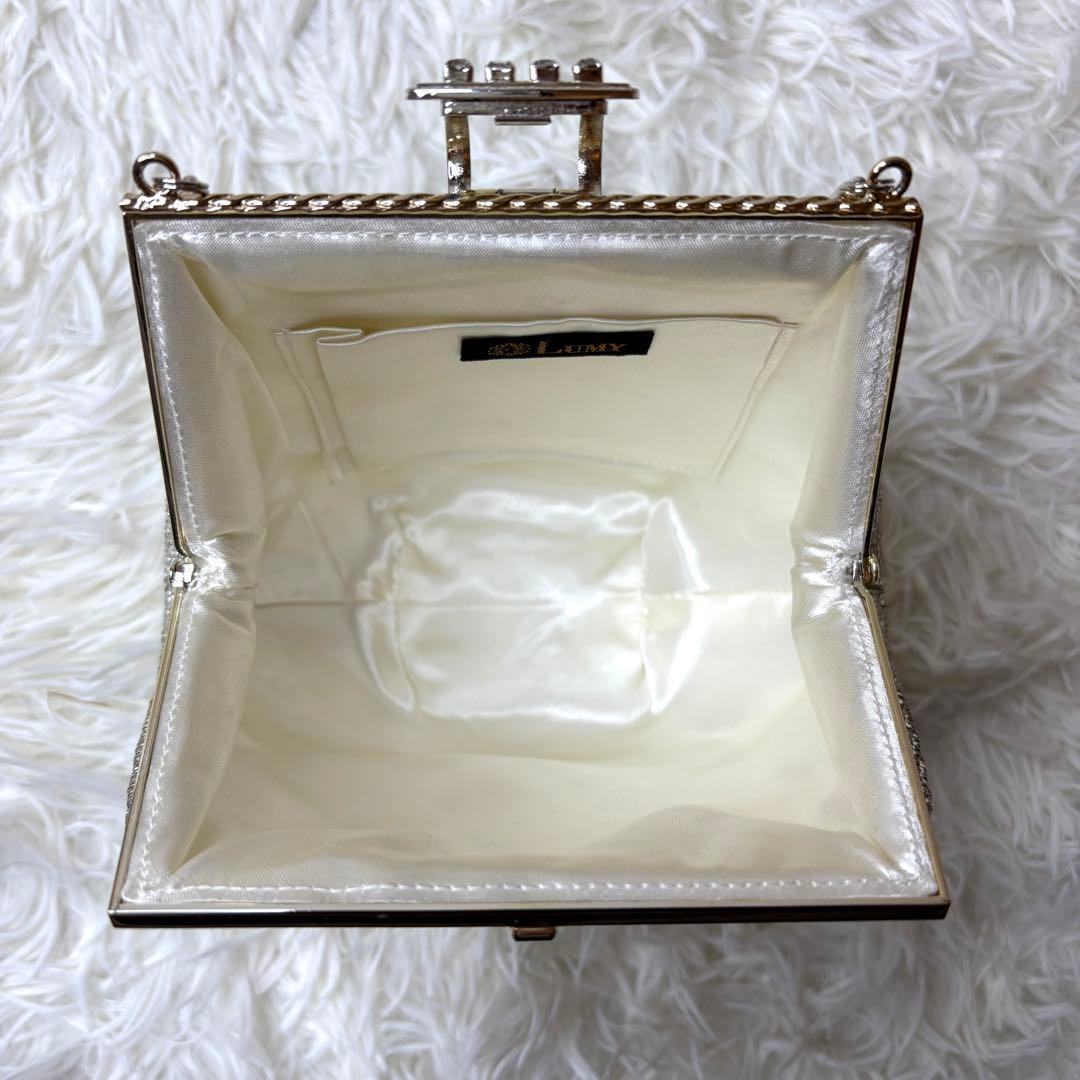 美品✨ルミー はしもと ビーズバッグ 和装バッグ ハンドバッグ がま口 上品