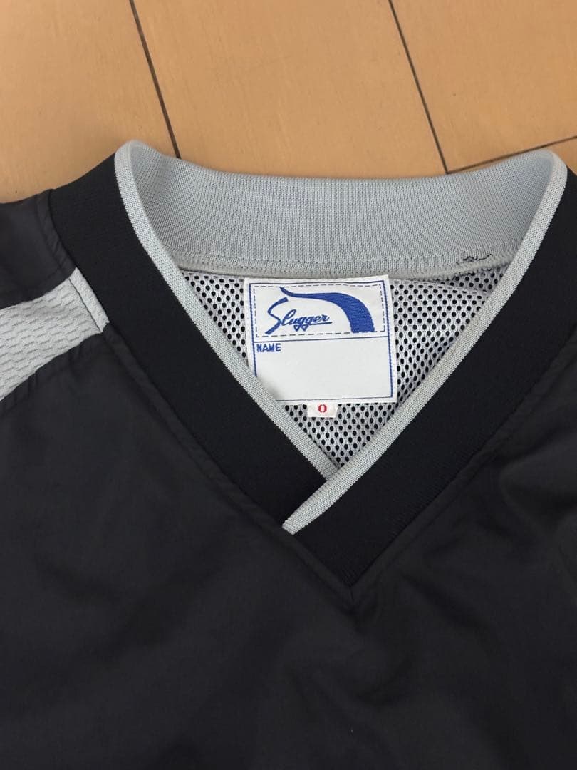久保田スラッガー ブラック×グレー 長袖Vジャン Oサイズ
