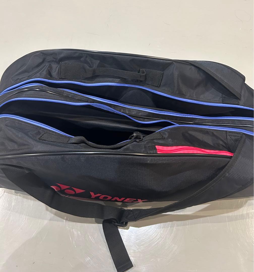 YONEX ラケットバッグ 黒/赤 ダブルジッパー