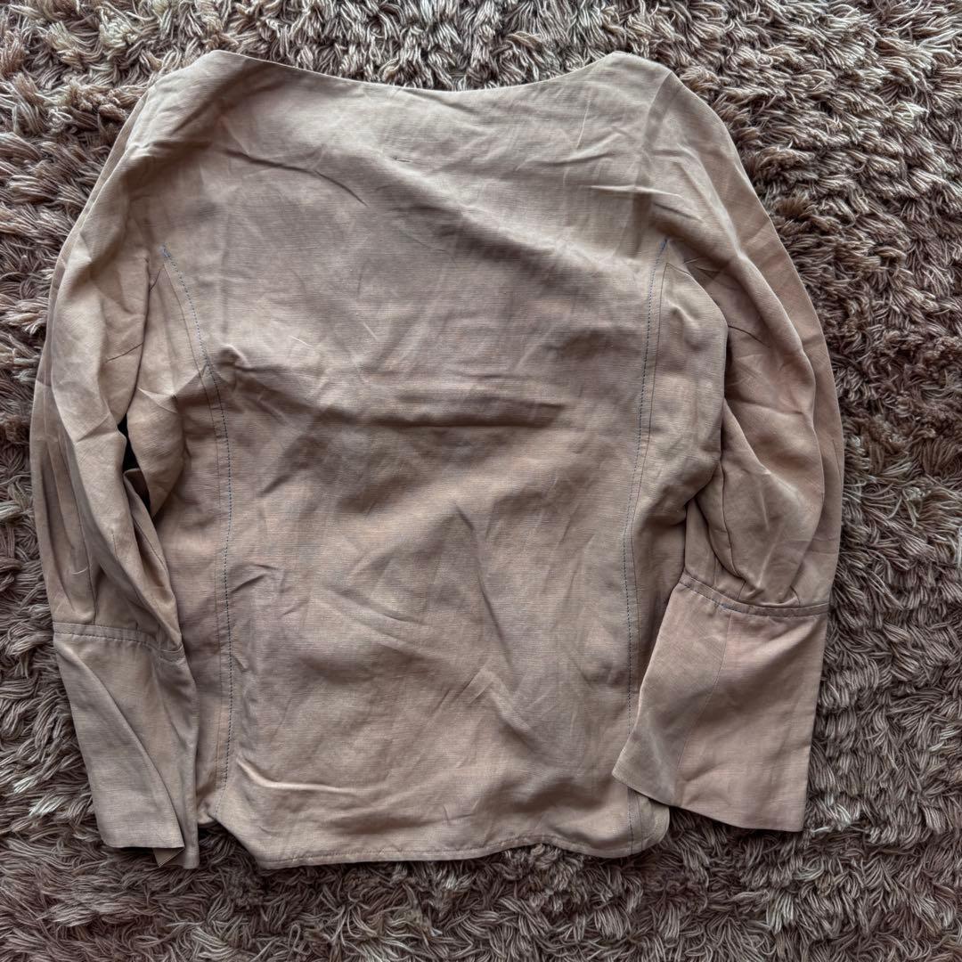 【未使用】マメクロゴウチ シルク ボリュームスリーブ ブラウス 1 ベージュ