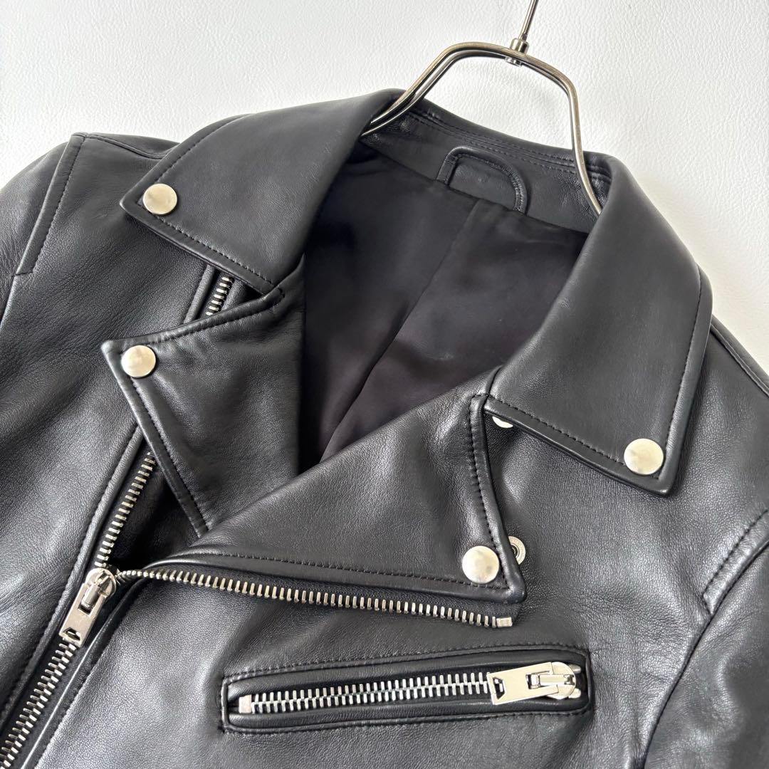 【極美品】カズユキクマガイアタッチメント ダブルライダースジャケット 1 羊革