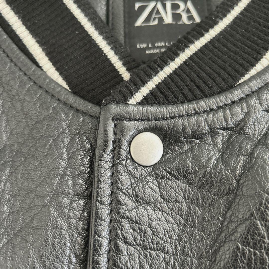 美品　ZARA バッファローレザー　本革　牛革　レザージャケット　Lサイズ