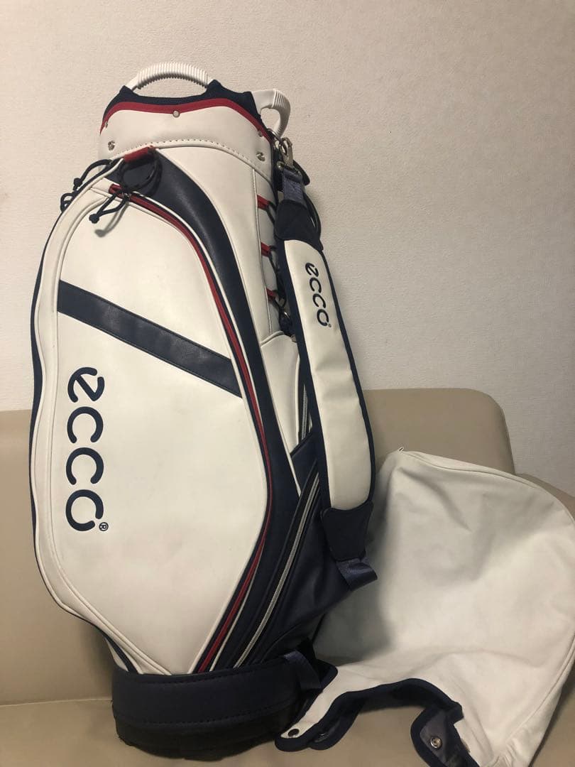 【送料込み】廃盤希少品　ecco キャディバッグ ホワイト/ネイビー/レッド