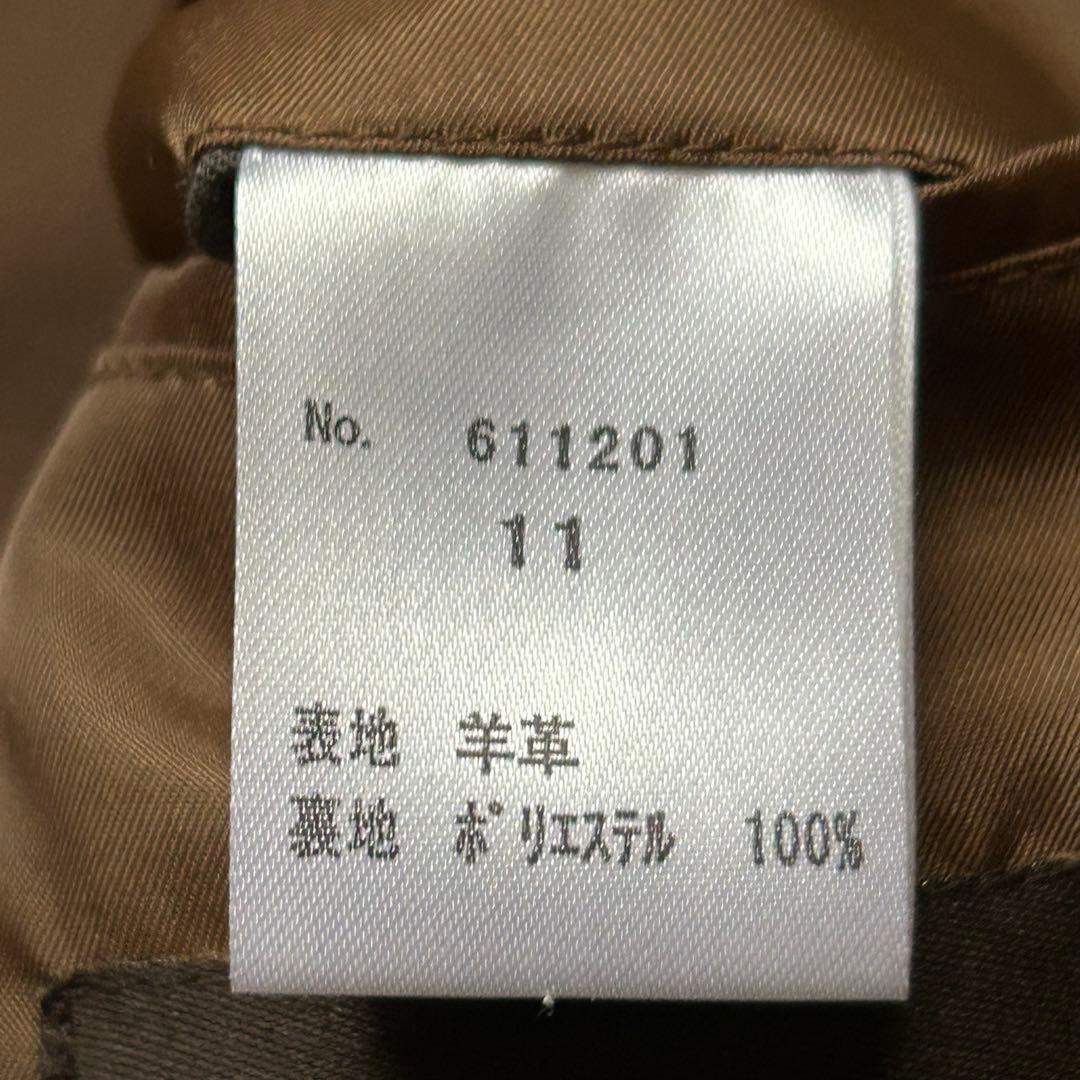 極美品 ジーステージ レザージャケット L カーキ ラムレザー