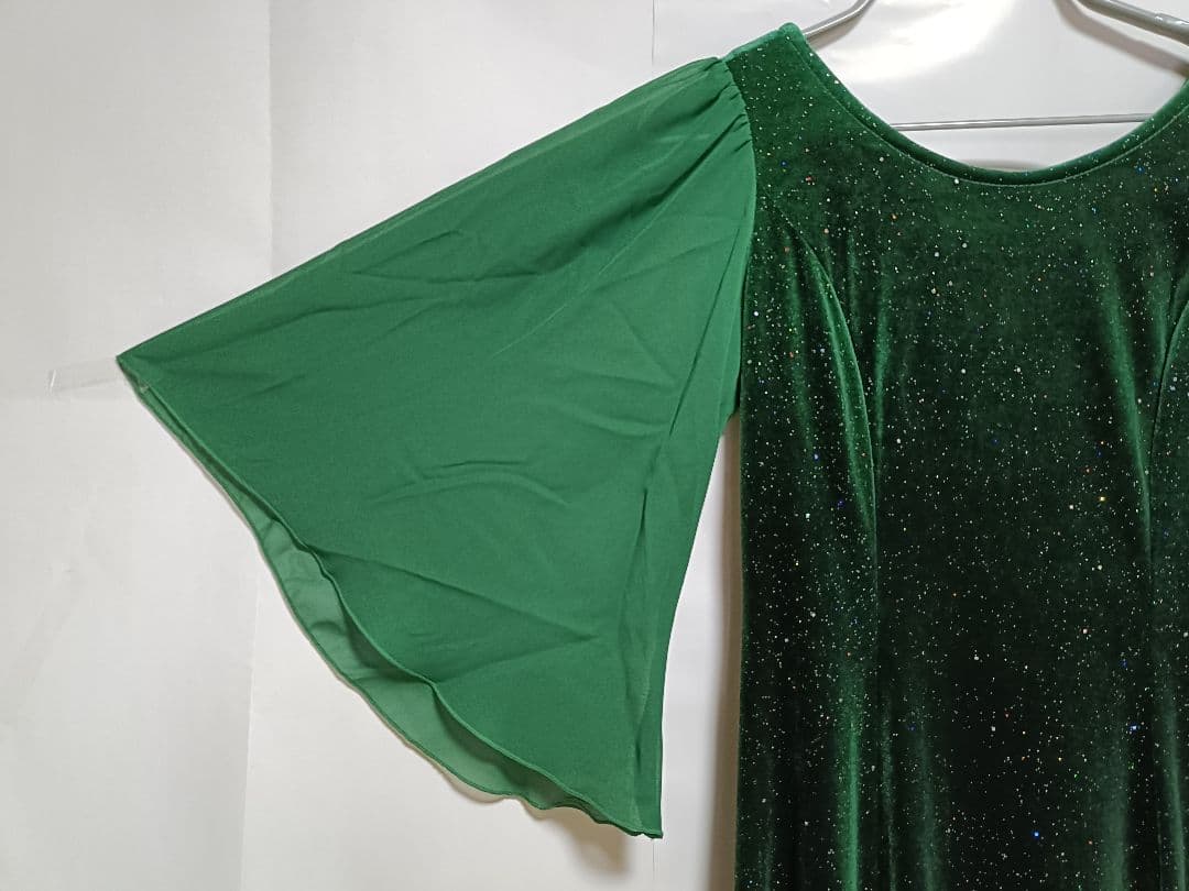 ☆新品未使用☆MMJ　フラドレス　XS-Sサイズ　ベロア　ラメ入　カラードレス