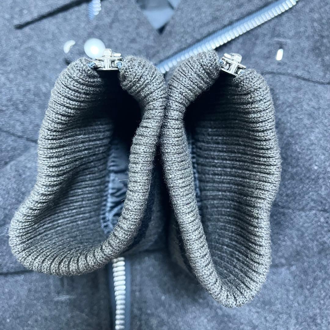 美品✨ウィズリミテッド ダブルライダースジャケット ウール レザー グレー L