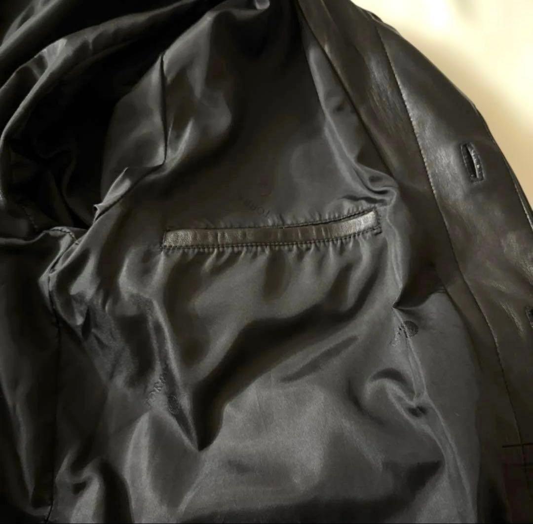 マキシ丈　レザーロングコート　着丈126cm ラムレザー　30万