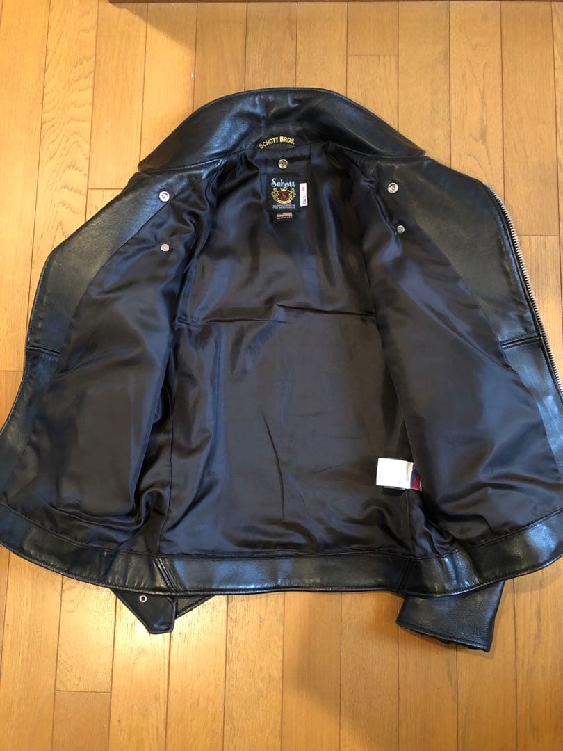 極美品 schott 217US シープ ワンスター 黒 茶芯 36