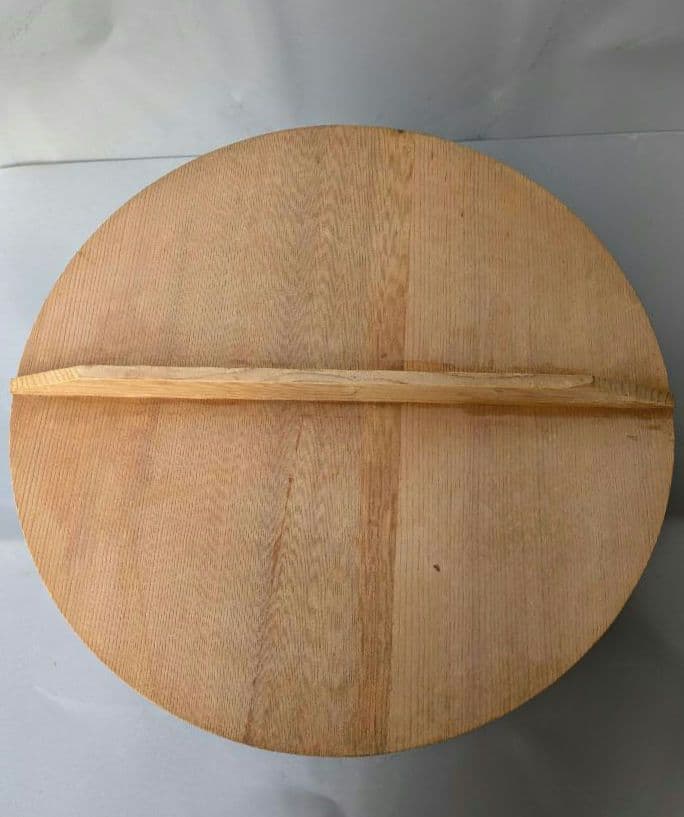 0002.日本製/常滑焼甕/木蓋付きかめ壺/32号