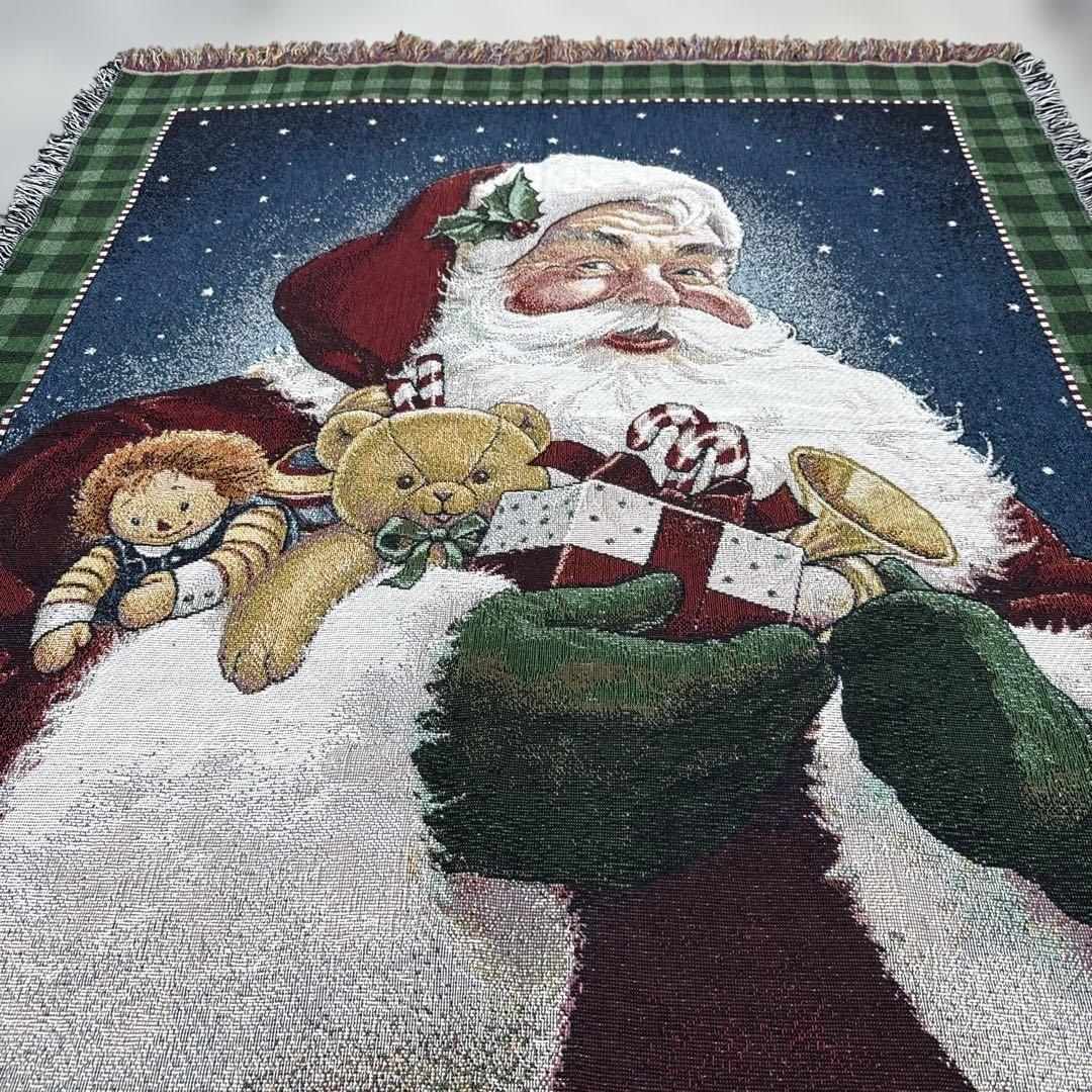 サンタクロース　クリスマス　ブランケット　マルチカバー　ラグ　161x131