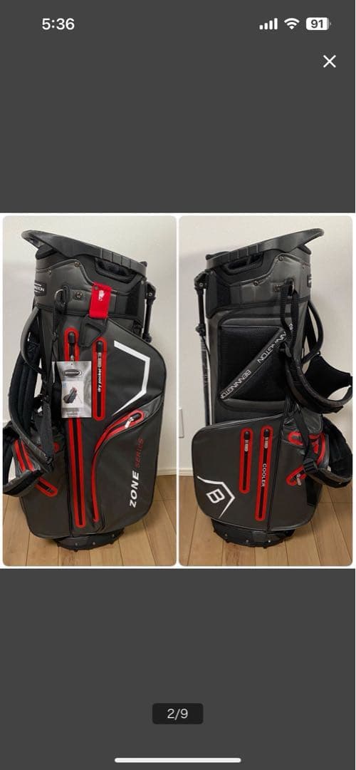 BENNINGTON キャディバッグ グレー/レッド