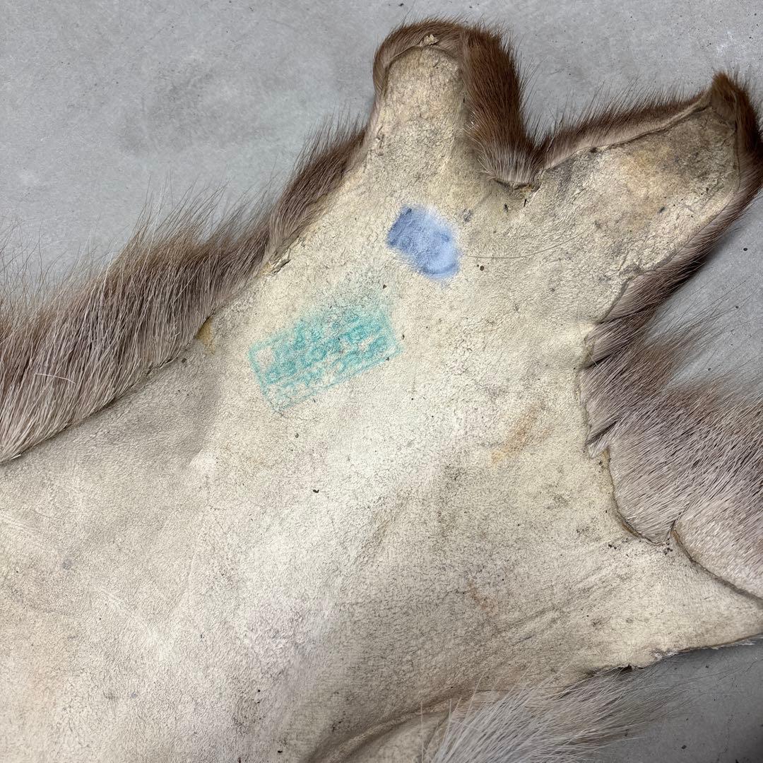 トナカイ　ラグ ブラウン・ホワイト