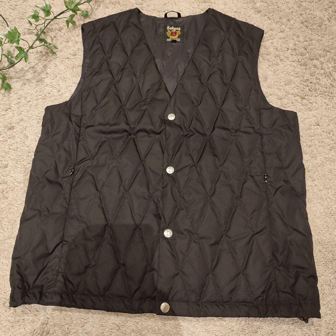 美品Schottショット✕TAIONタイオン インナーダウンベスト ブラック L