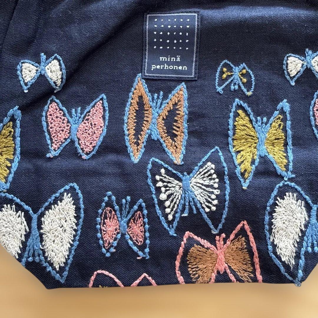 ミナペルホネン　sky flower 手持ち巾着　 mina perhonen