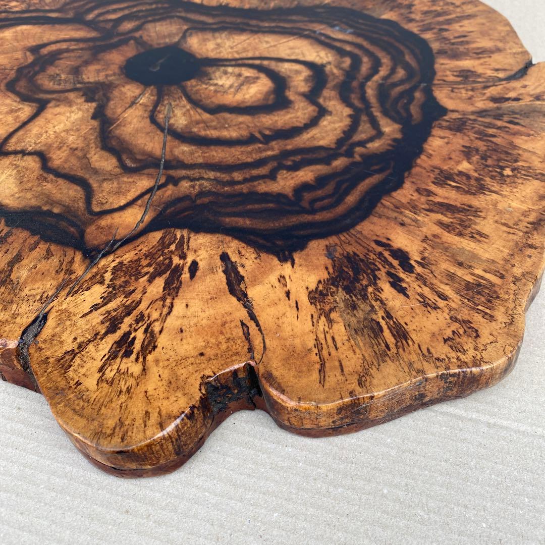 花台　置大黒　敷板　黒柿　レア　ビンテージ　幅75cm