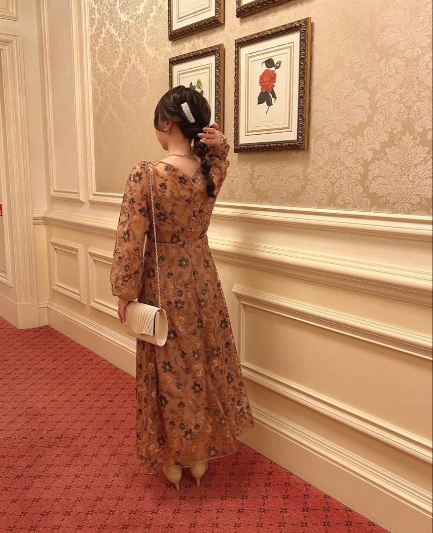 kastane 刺繍オーガンジードレス ピンク 結婚式 オケージョン 完売