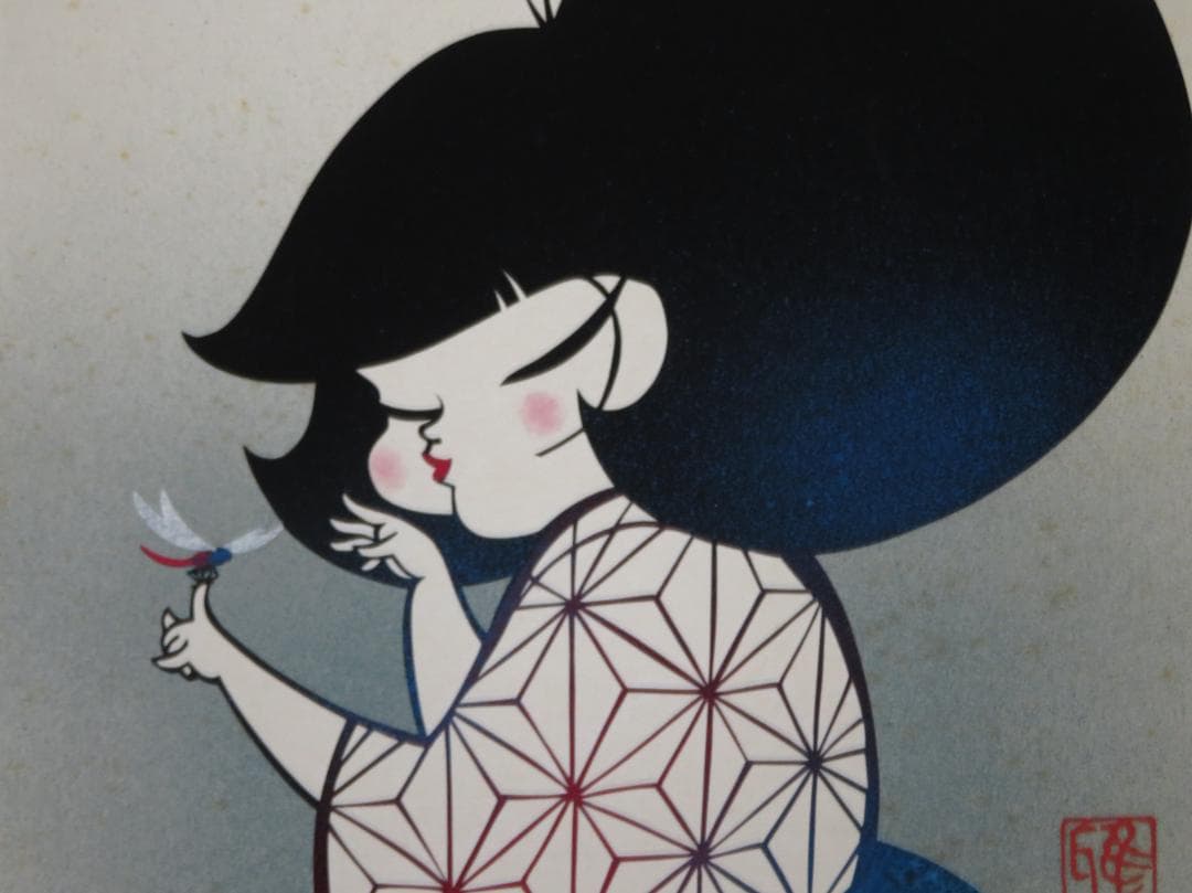 ◆ 宮田雅之　「童女」　日本人初の国連公式認定画家　「刀勢画」　真作保証　◆