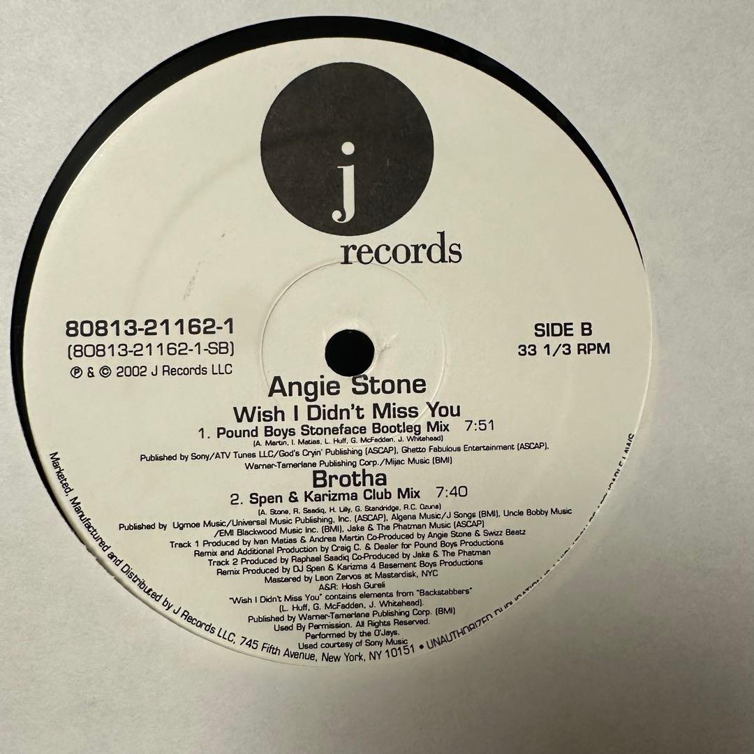 洋楽 ANGIE STONE WISH I DIDNT MISS YOU REMIXS