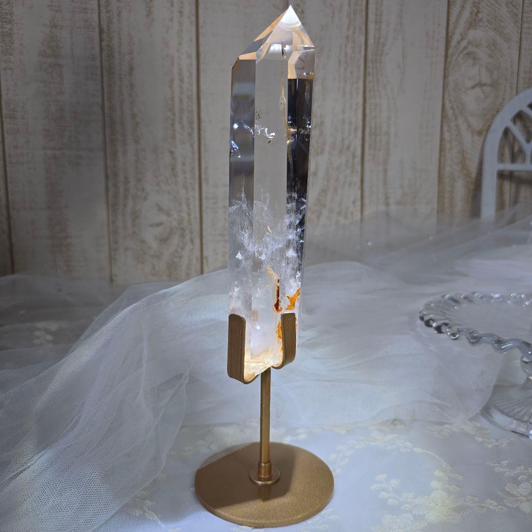 超希少 ザンビア 水晶 ポイント ブルーエンジェルラダー入り 天然石