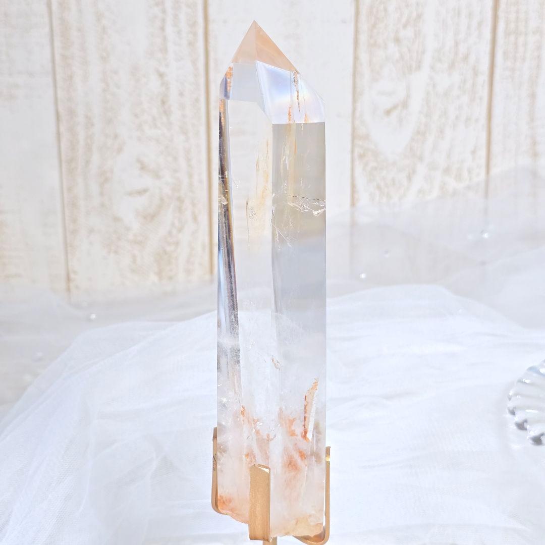 超希少 ザンビア 水晶 ポイント ブルーエンジェルラダー入り 天然石