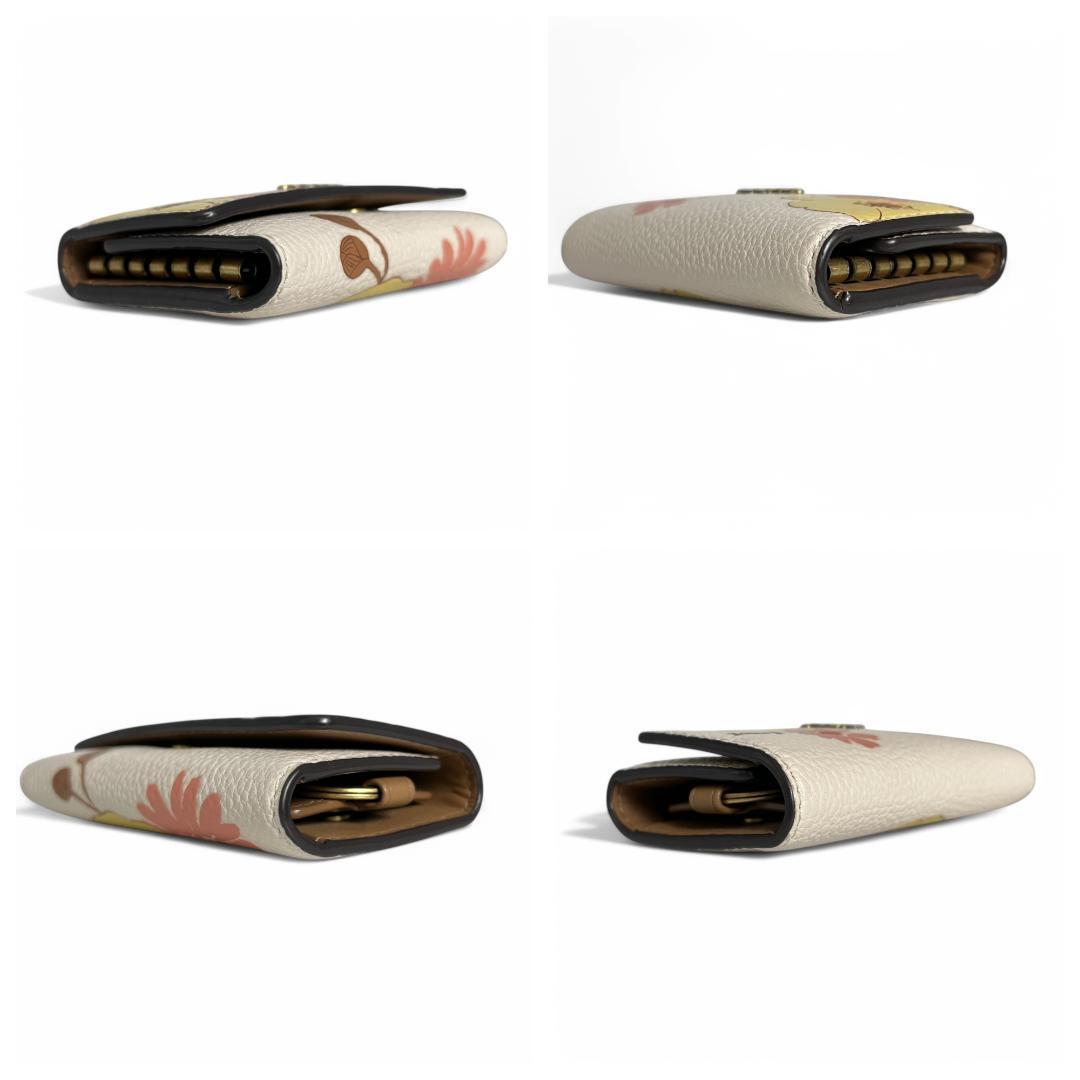 極美品　コーチ　6連キーケース　シグネチャー　ブラウン　花柄　レザー